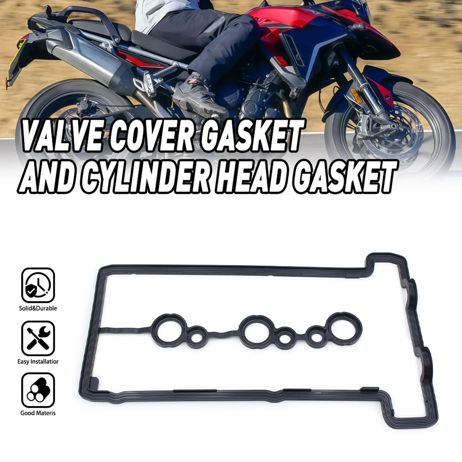 

Cylinder Head Valve Cover Gasket Waterproof Rubber Engine Seal Kit for Triumph Tiger 660 Sport Replacement