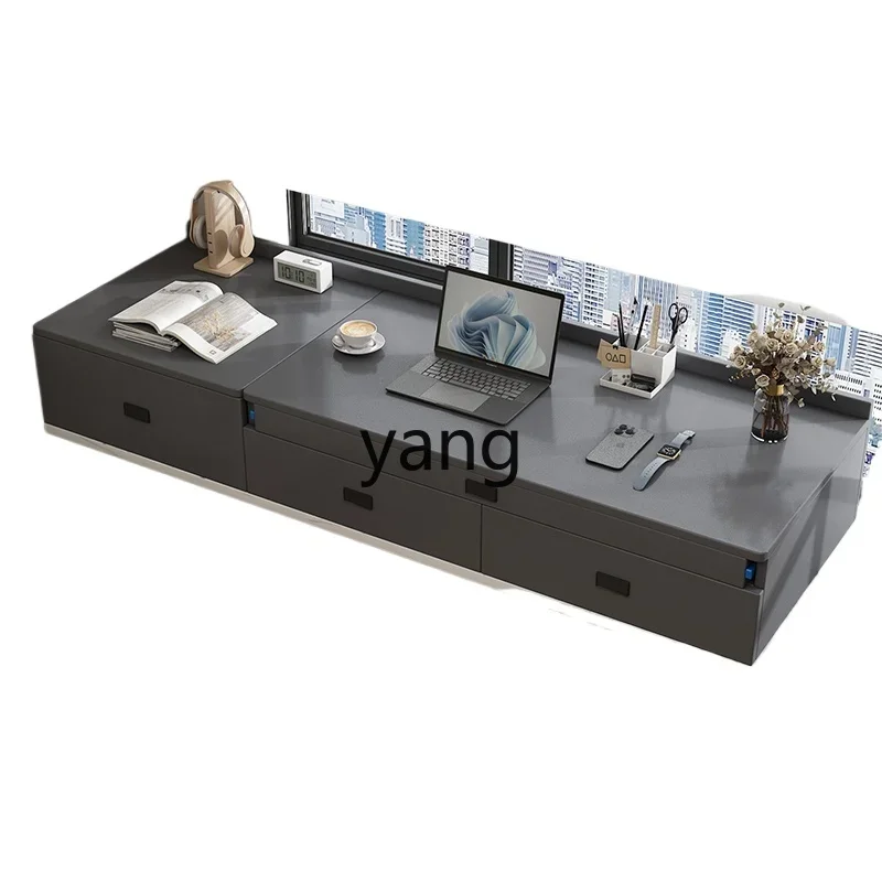 LH  bay window desk retractable study desk storage cabinet household bedroom window sill table