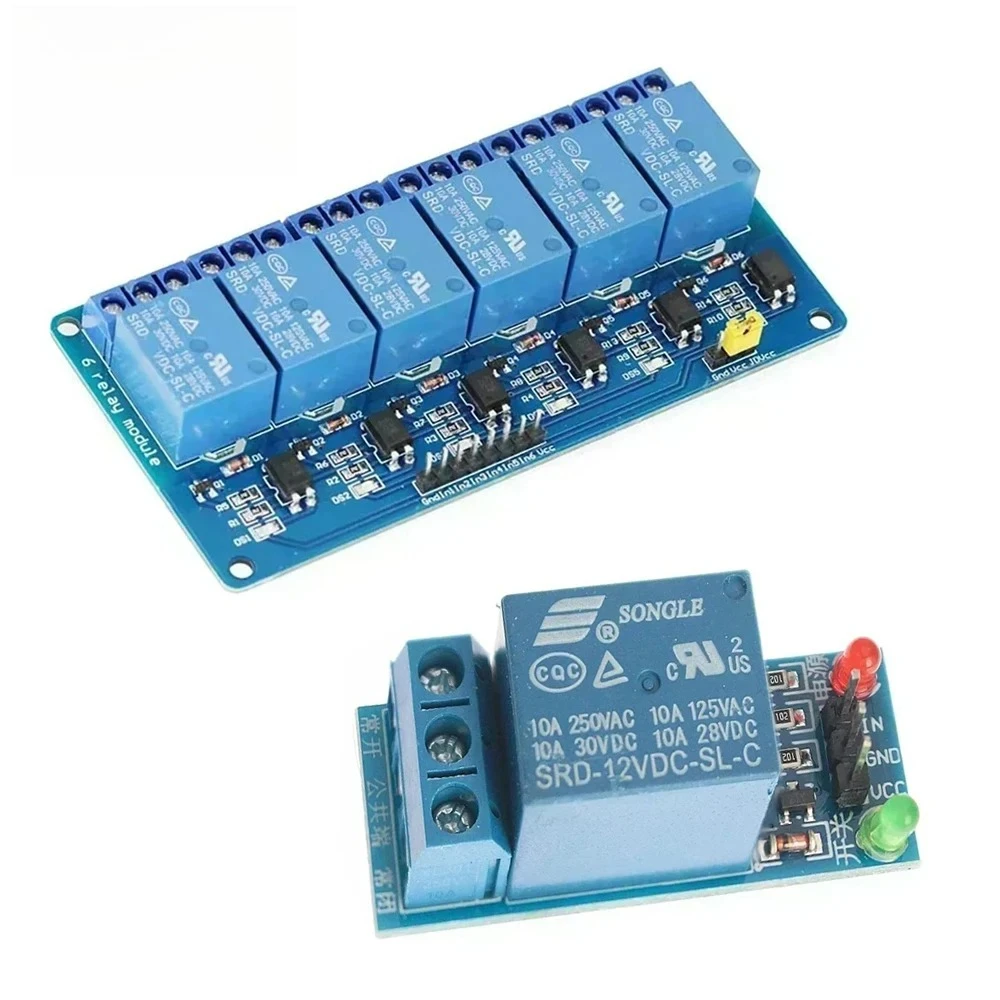 1/2/4/6/8 Channel Relay Module with Optocoupler 5V/12V/24V Relay Module with Indicator Light for Arduino PLC Automation