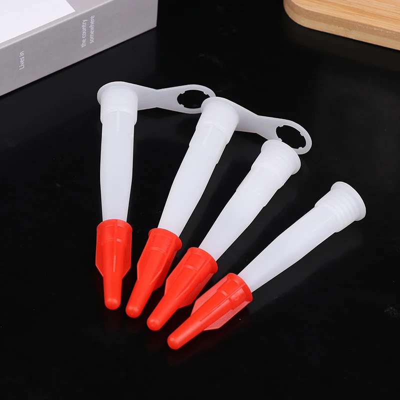 Hot Sale 10Pcs Spare Silicone Nozzle Sealant Tool Kit Re-sealable Mastic Cartridge Spare Nozzles Screw Cover For Caulking Pipes