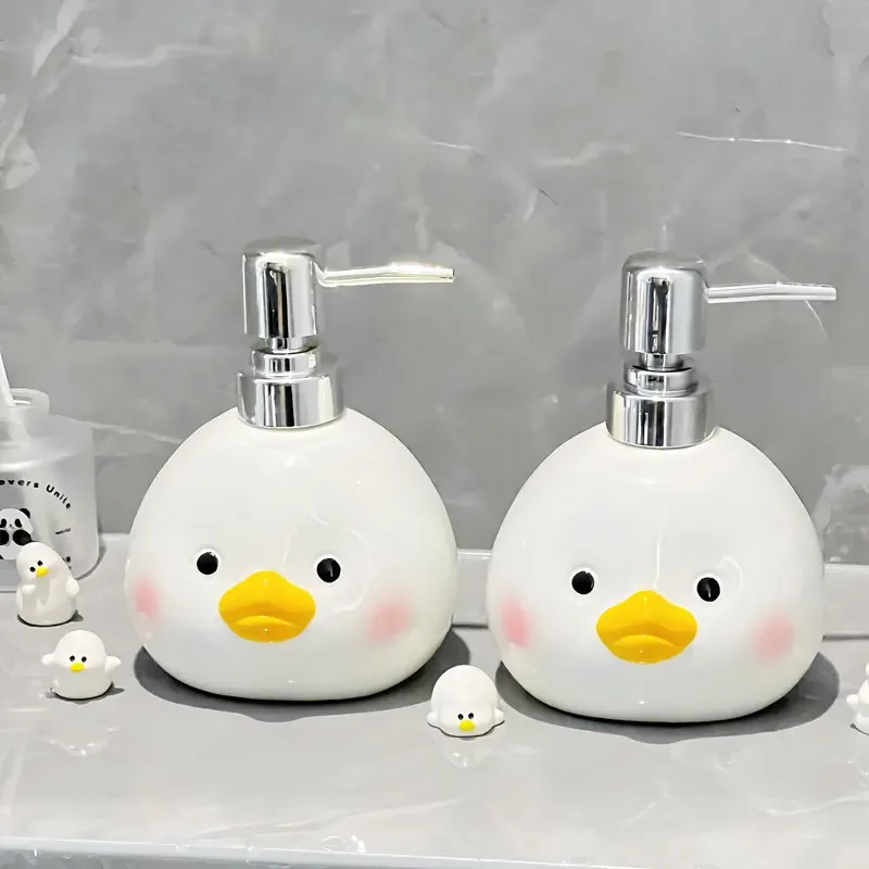 Cartoon cute chicken lotion bottle household press bottle bathroom shower gel hand soap shampoo dispensing bottle soap dispenser