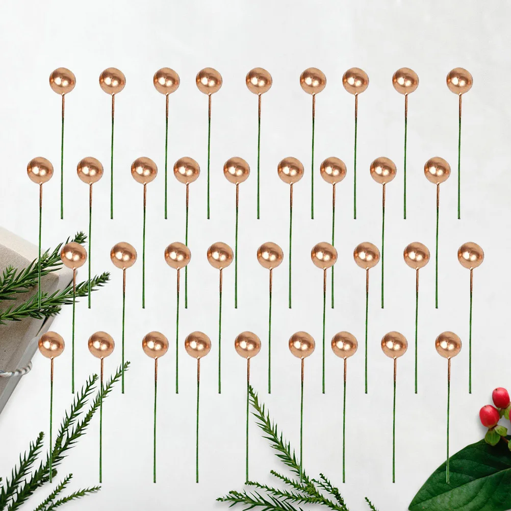 100 قطعة عيد الميلاد الكرة الذهبية التوت الحلي 10 مللي متر DIY بها بنفسك زينة التوت الاصطناعي لقضاء عطلة الحدث شجرة الملحقات
