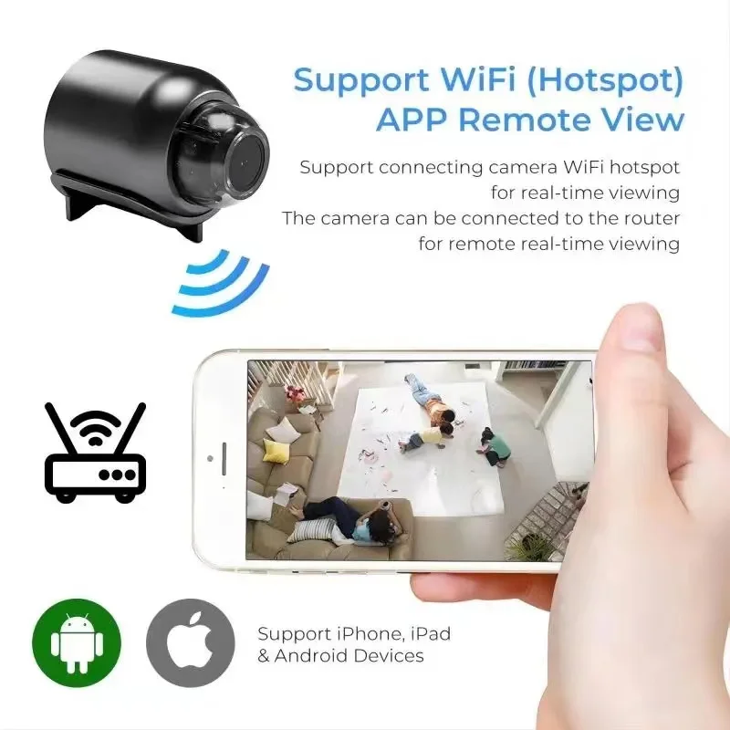 1080P HD Mini Camera Wifi IP Smart Home Indoor Night Vision AI Human Camcorder Audio Video Wireless Security Surveillance Camera view 3