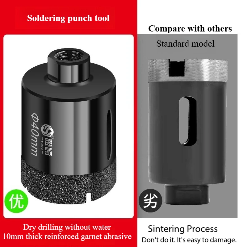 Picture 5: Angle grinder hole opener, special punching drill for full tile hand grinder, glass marble dry punching