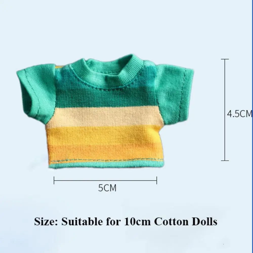 Camiseta informal para muñeca, accesorios DIY de estilo a la moda, ropa elástica para muñeca, 5 colores para muñecos de peluche de algodón de 10cm