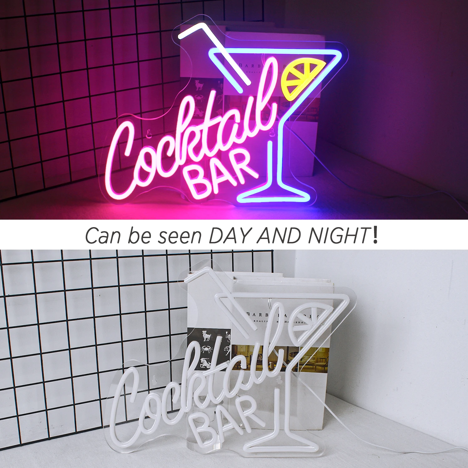 Cocktail Bar LED Neon Sign Art Wall Lights for Beer Bar Decor LED Neon Light for Party Pub Night Club Man Cave Decor USB