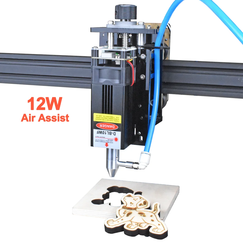 HUAHENGCHI 80W Laser Module 10W Optical Power with Air Assist Laser Head 445nm TTL Blue Light for Engraver Cutting Wood Tools