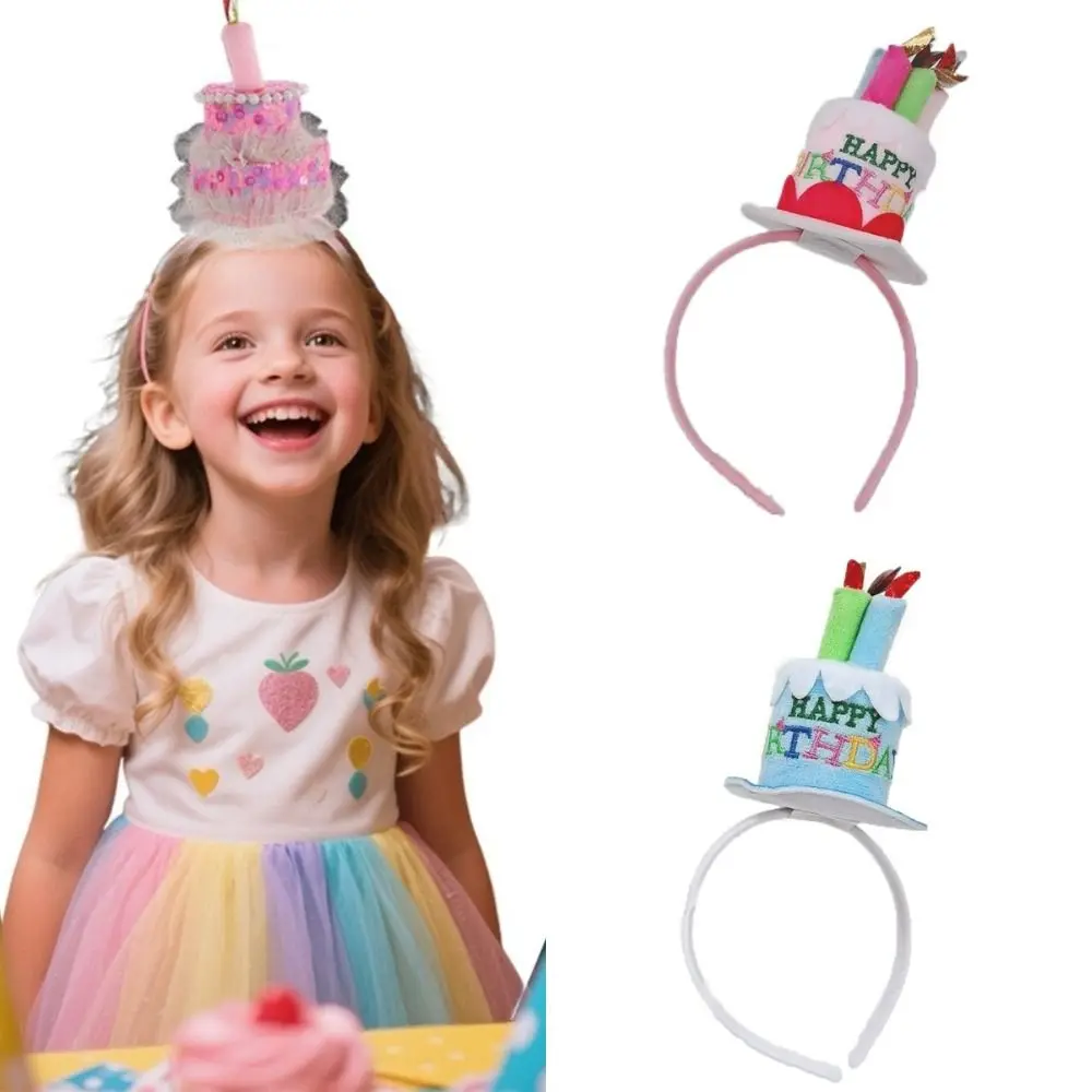 

Korean Style Cartoon Birthday Headband Creative Plush Birthday Headwear Candle Hair Accessories Women Hair Hoop Birthday Props