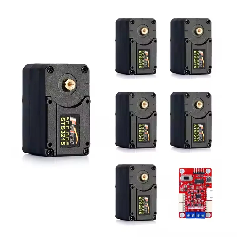 6PCS 7.4V STS3215 Servos for SO-ARM100 Robotic Arm 20kgcm High Torque Intelligent Bus Servo TTL for Programming with FE-URT-1