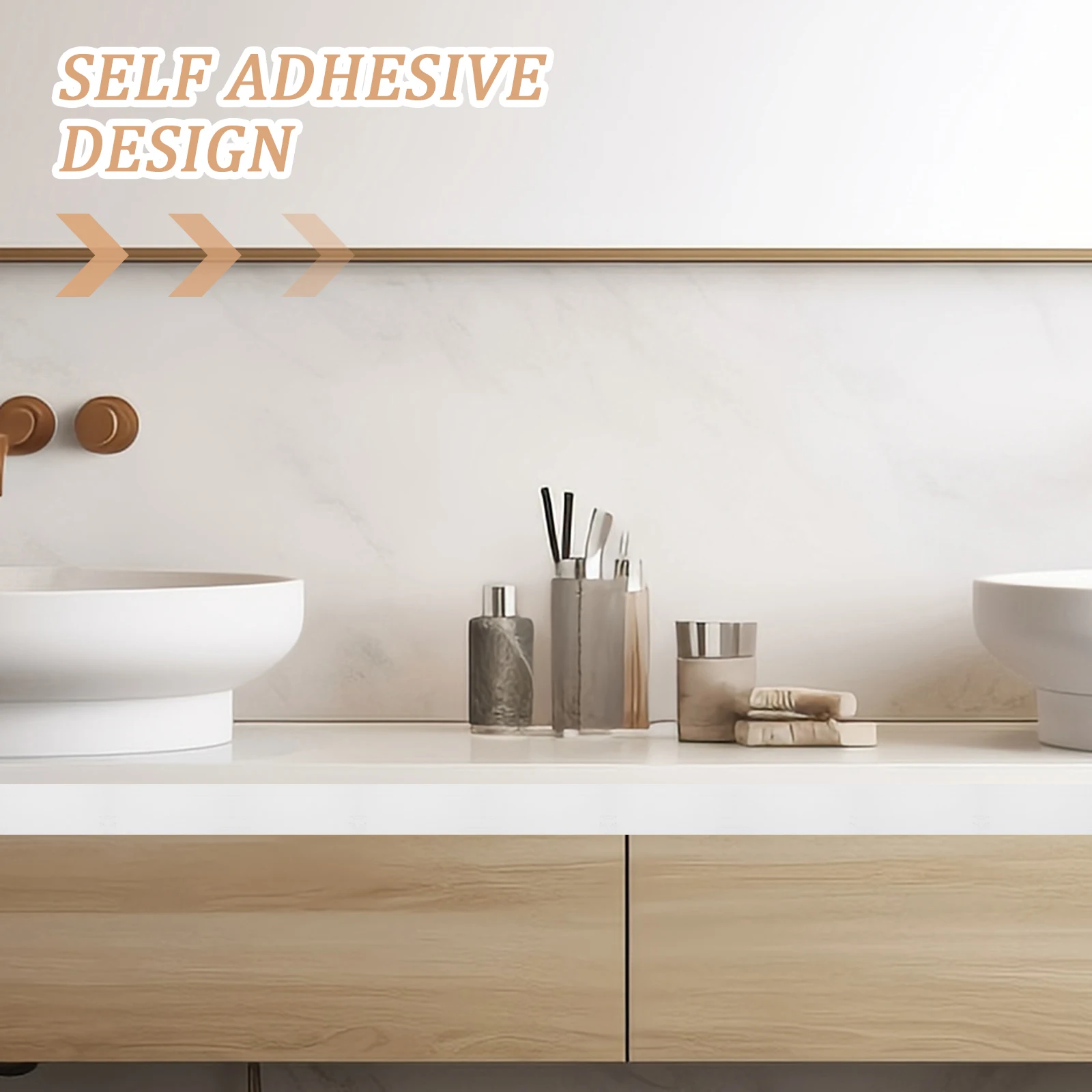 

2 Rolls Baseboard Decoration Wall Skirting Stickers Floor Pvc Molding Decorative