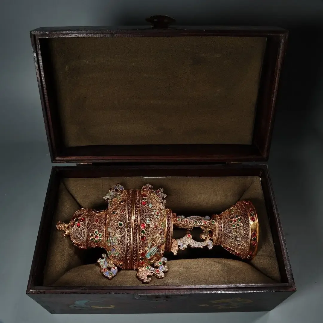 Rare in the old collection, court imperial collection filigree craft inlaid cloisonne incense burner