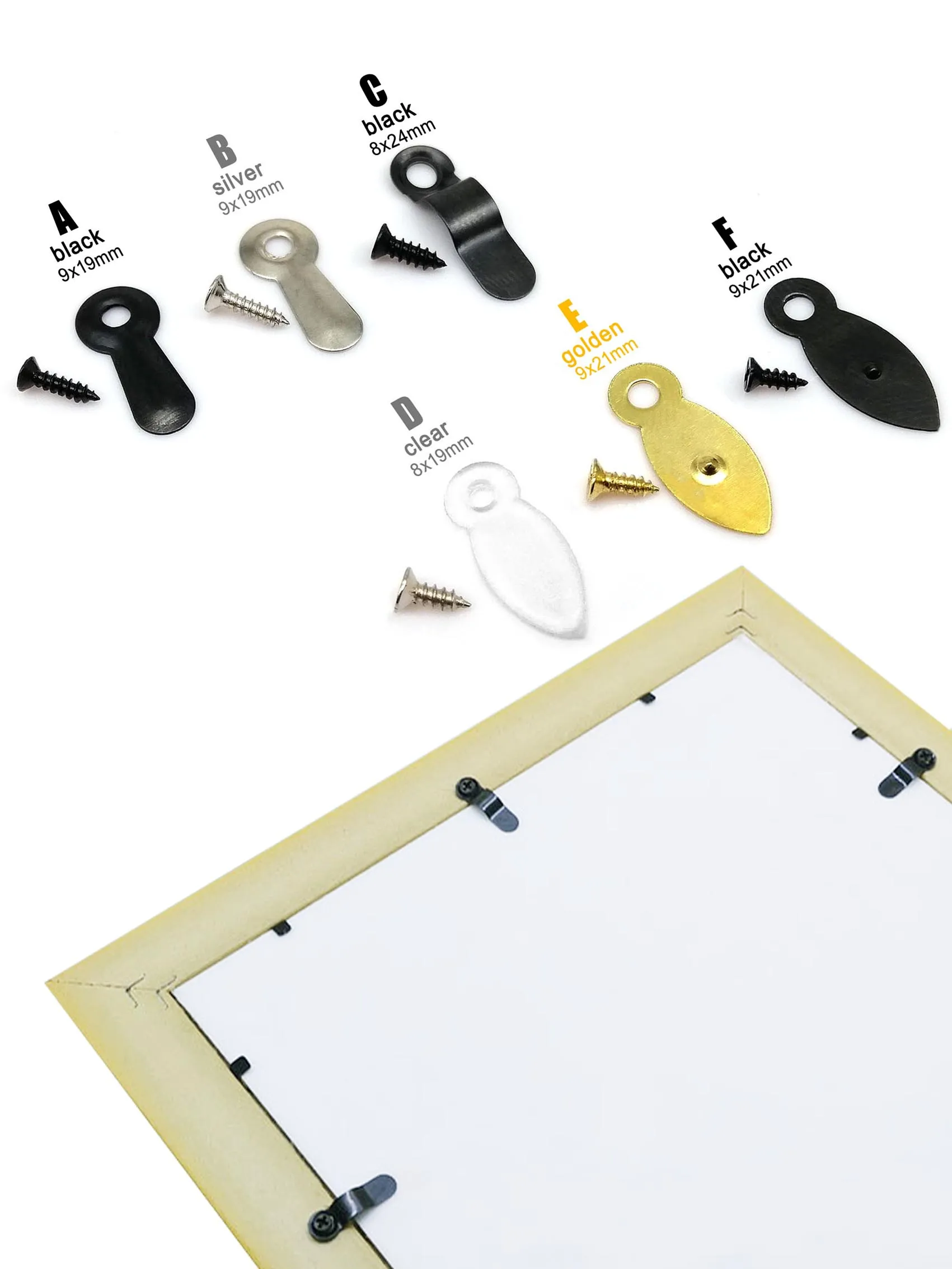HZYUEGOU 100 Stück Eisen Klare Transparente Bild-Foto-Spiegelrahmen-Rückplatte Drehknopf Drehverriegelung Befestigung – Detail 1