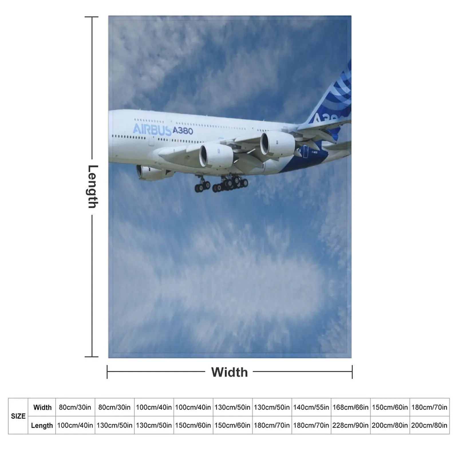 Airbus A380 Throw Blanket Plush Vintage Baby Hair Blankets