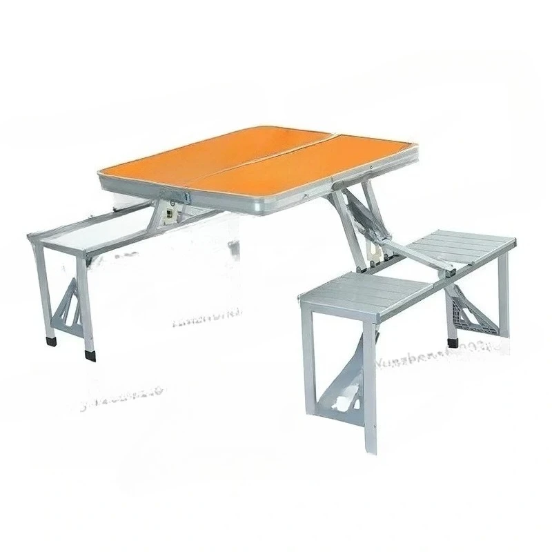 Outdoor Camping Folding Table and Chair, One Table, Four Chairs, Aluminum Alloy Connected, Simple Portable Picnic Table