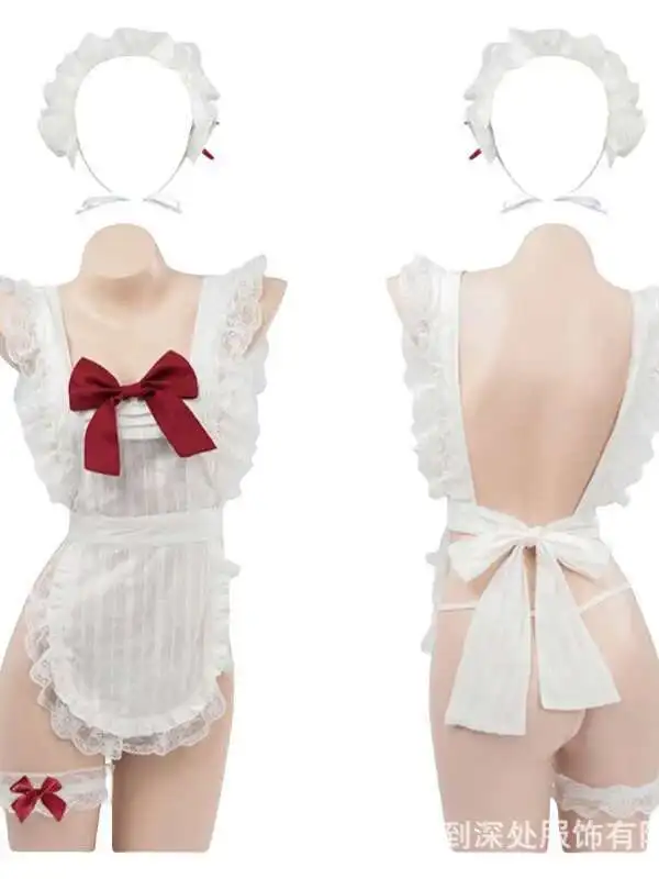 Seksowna pełna wdzięku pokojówka! Pure Desire Cosplay pokojówka potargana koronkowa jednolita sukienka elegancka słodka moda seksowne koreańskie sukienki damskie K55P
