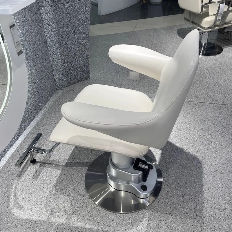 Barber Shop Rotating Chair Light Luxury Hair Salon Beauty Center Commercial Furniture Electrically Adjustable Backrest Chair