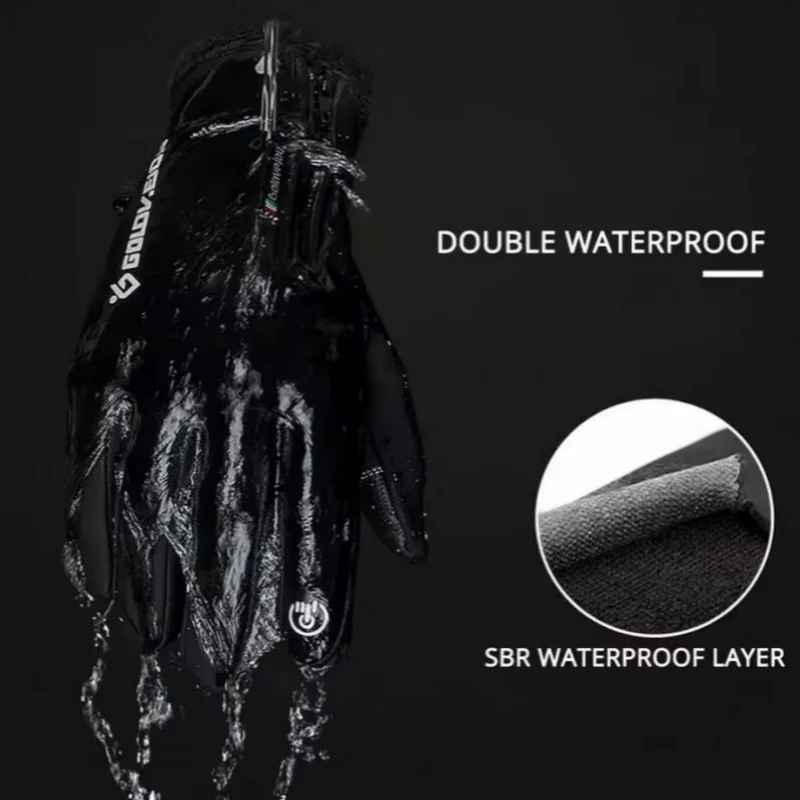 قفازات ركوب الدراجات موتو قفازات الشتاء الحراري صوف مبطن الشتاء مقاومة للماء شاشة تعمل باللمس عدم الانزلاق دراجة نارية قفازات ركوب الخيل