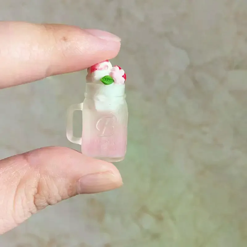 Para boneca acessórios sobremesa loja decoração crianças presente 1 pçs casa de bonecas em miniatura sorvete simulação bebida gelo modelo brinquedo