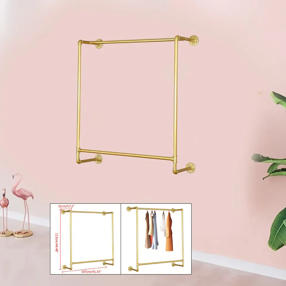 

Wall Mounted Clothes Rack Detachable Wall Hanging Bar Garment Rack Space-saver