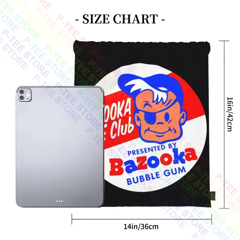 Bazooka Joe Club Bubble Gum Drawstring Bags Gym Bag Travel Swimming Sports Bag Large Capacity