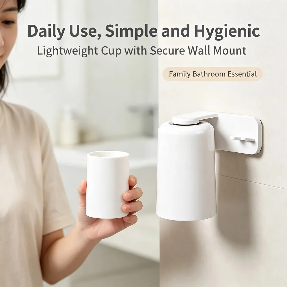 Magnetic mouthwash cup toothbrush storage rack stainless steel toothbrush cup wall mounted no punching toothbrush holder New