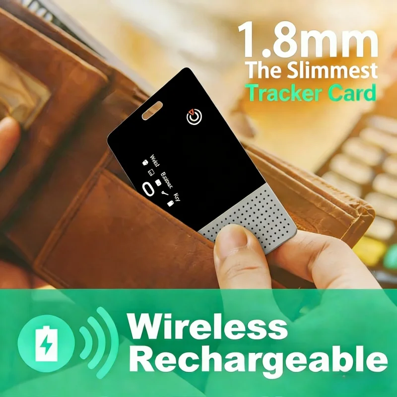 Wallet Tracker Card Wireless Charging Ultra-thin Gps Locator Smart Tag For Apple Find My & Android Find Hub GPS Locator