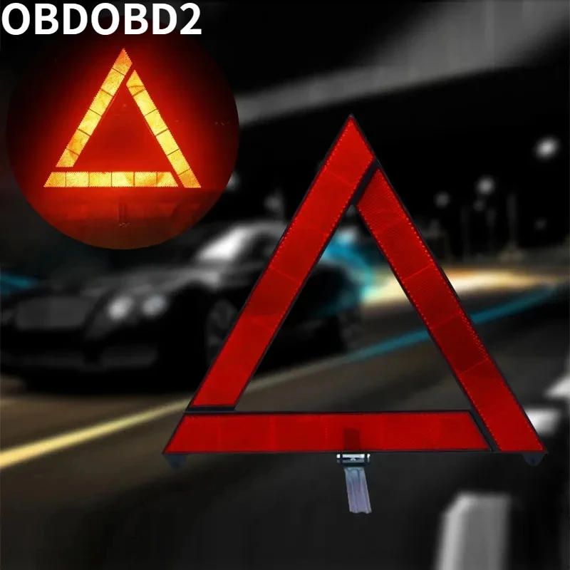 Car Emergency Breakdown Safety Warning Tripod Foldable Triangle Safety Hazard Car Tripod Folded Stop Sign Reflector Reflectante