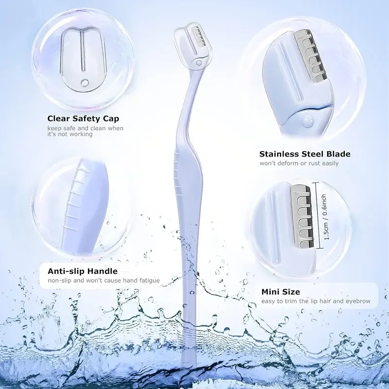 ماكينة تشذيب الحواجب الصغيرة، ماكينة تشذيب اللحية للوجه، ماكينة حلاقة محمولة بسهولة تزيل الشفاه، أداة العناية بالوجه الخاصة بالشعر #2
