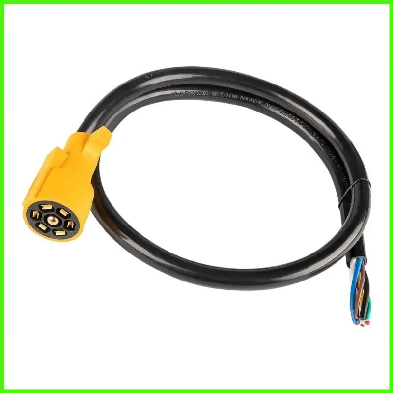 

7 Way Flat Blade Trailer Plugs 4ft Replacement Cable Heavy Duty UV Resistant PVC For Campers Trucks