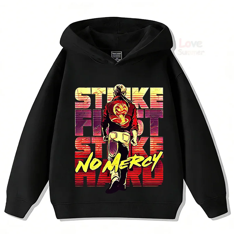 Herbst Cobra Kai Lustige Kinder-Hoodies, Kinder-Sweatshirt, Streetwear für Jungen und Mädchen, Grafik, lässiger Sport-Pullover – Detail 5