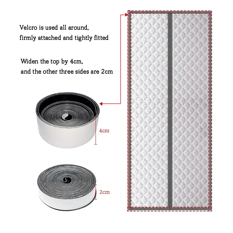 Winter thickened magnetic cotton door curtain - windproof and cold-proof，automatic closing-easy to install，home warmth retention