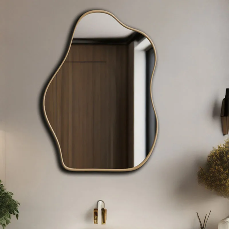 Smart Irregular Decorative Mirrors Aesthetic Cosmetic Custom Desk Wall Mirror Gothic Organic Espejo Pared Room Decor PX50DC