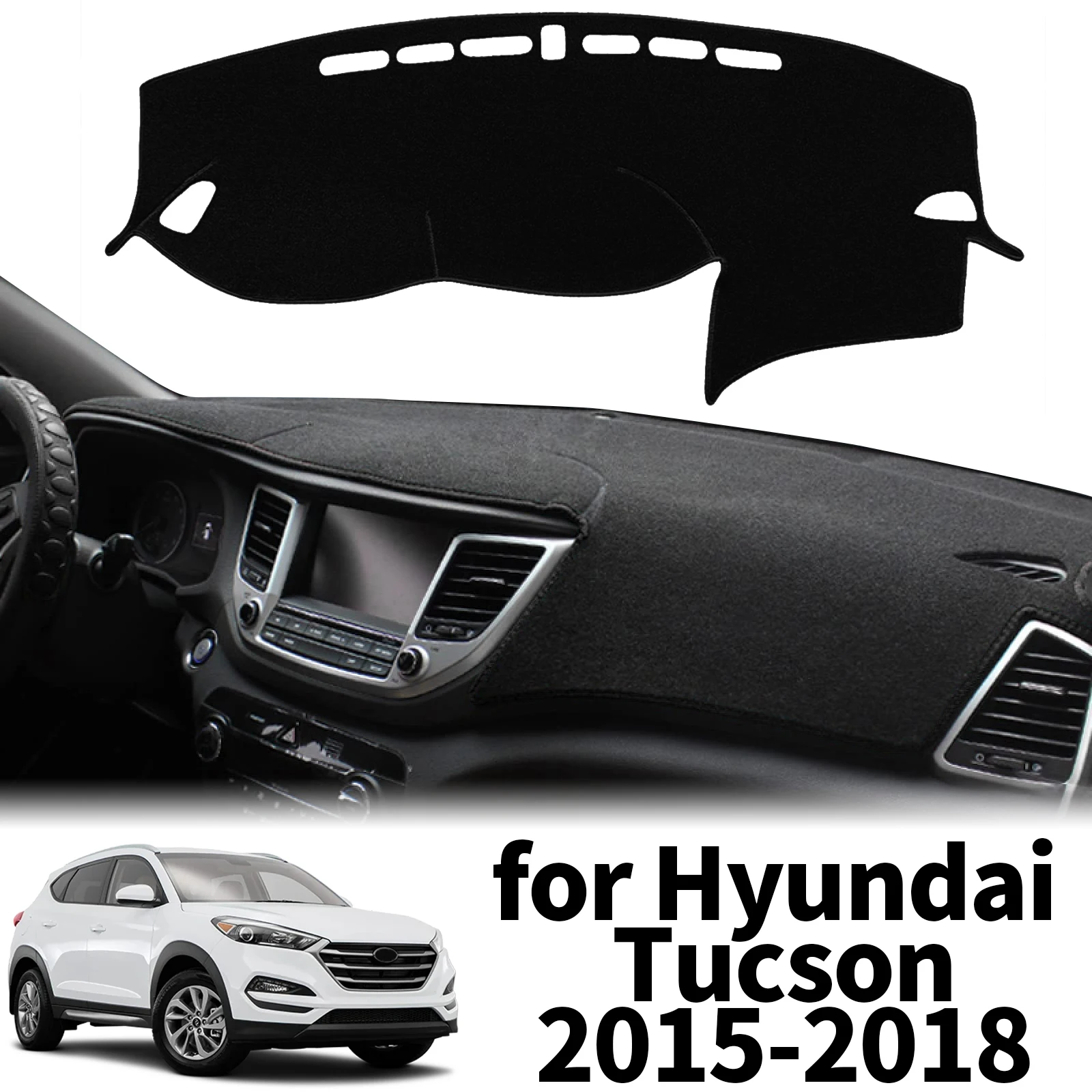 

fit for Hyundai Tucson 2015 2016 2017 2018 Car Dashmat Dashboard Cover Pad Protective Carpet DashMat Sunshade Accessories