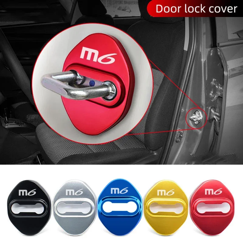 4Pcs Car Styling Door Lock Protective Cover Case for Mazda M6 Logo Badge CX5 Atenza Axela Demio CX3 MX5 CX4 RX8 Auto Accessories