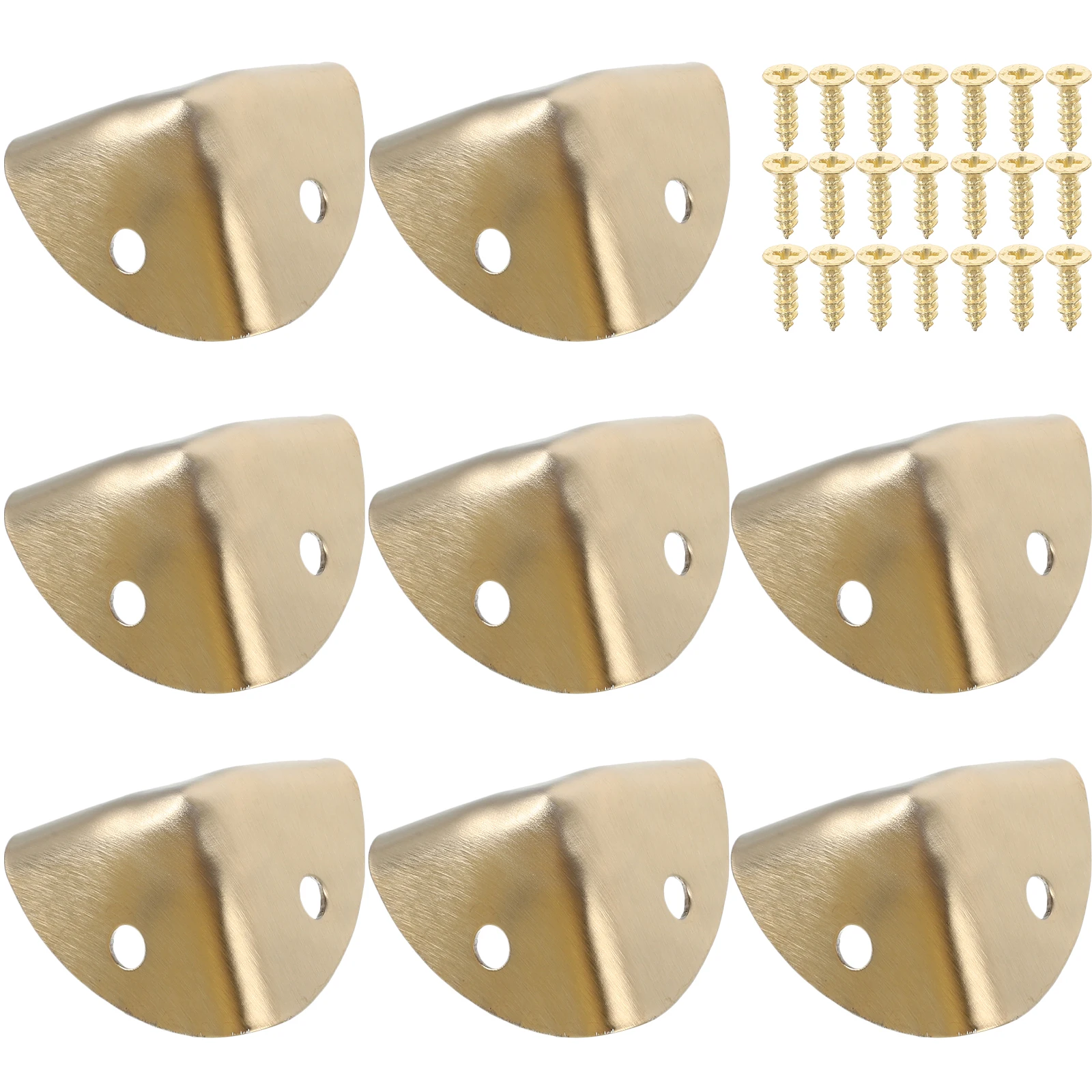 

8pcs Golden Metal Corner Protectors for Wooden 90 Degree Triangle Edge Guards Sturdy Cabinet Table Dresser