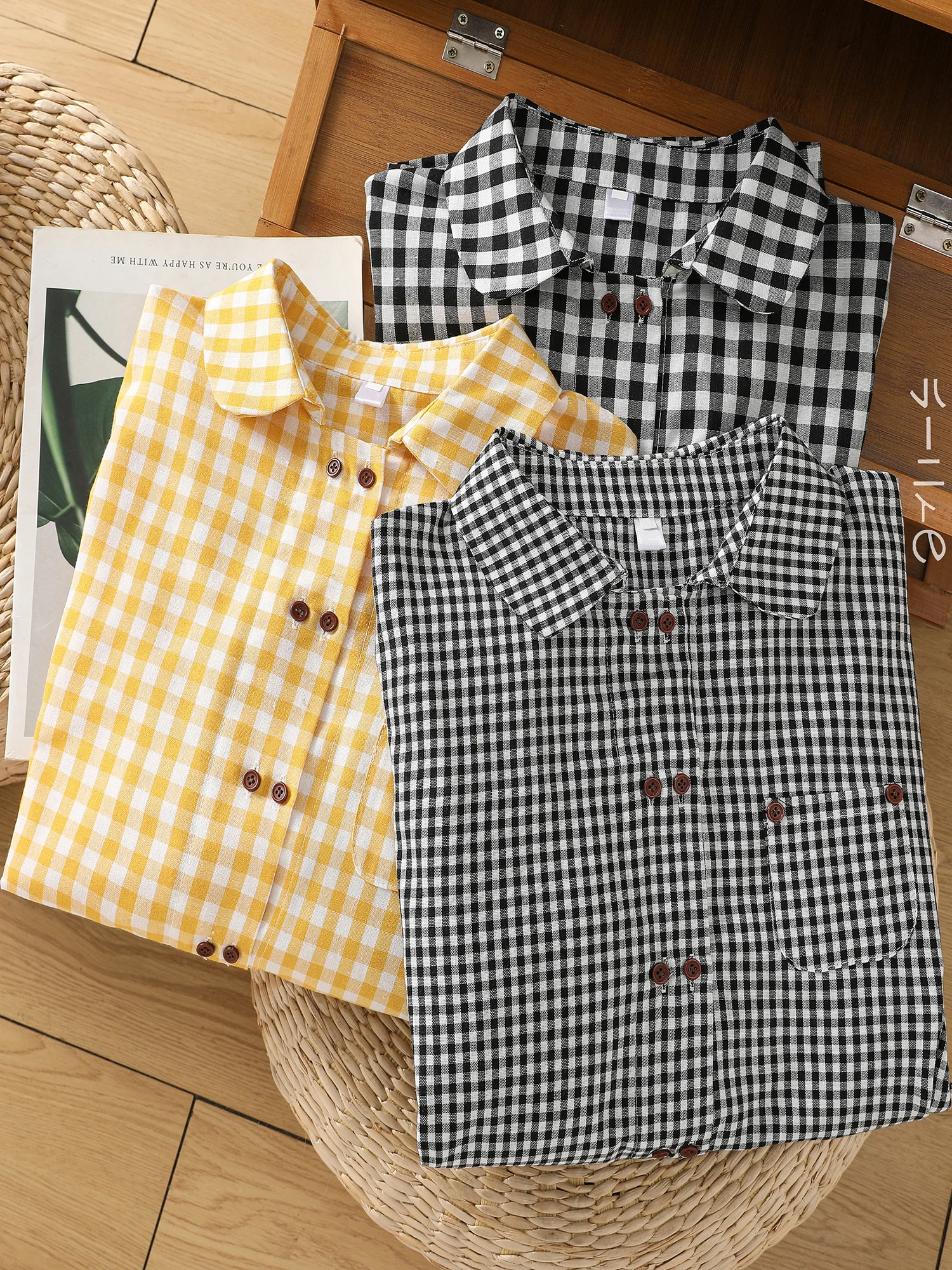 Retro Plaid Katoen Linnen Lange Sve Dames Irt Lente Nieuwe Sle Casual Pop Kraag Open Vest Irt Anti-aging Top