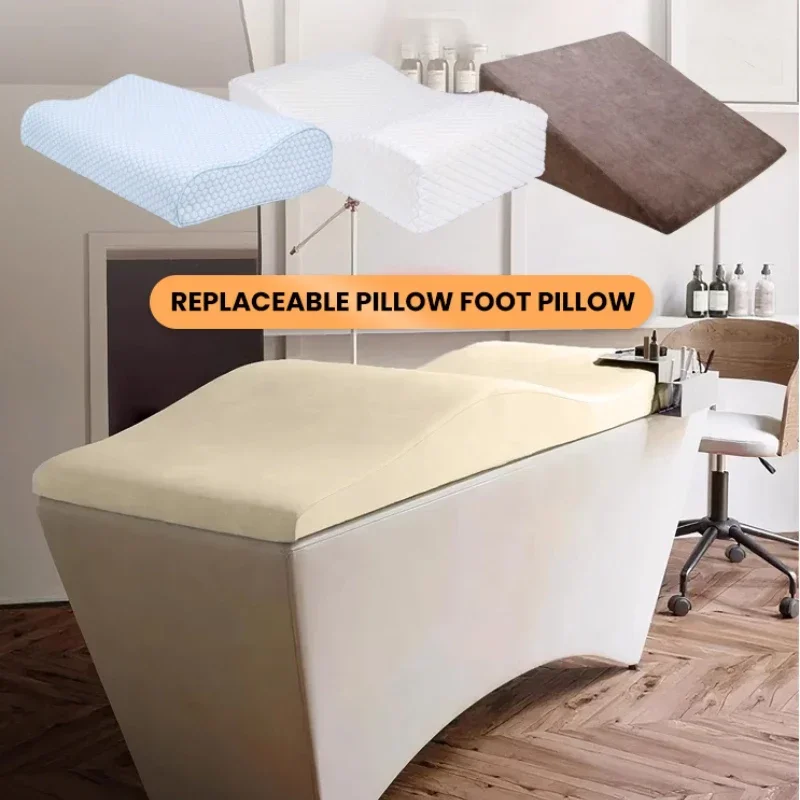 Colchón y funda de espuma viscoelástica para pestañas, cama curvada para salón de belleza, Spa