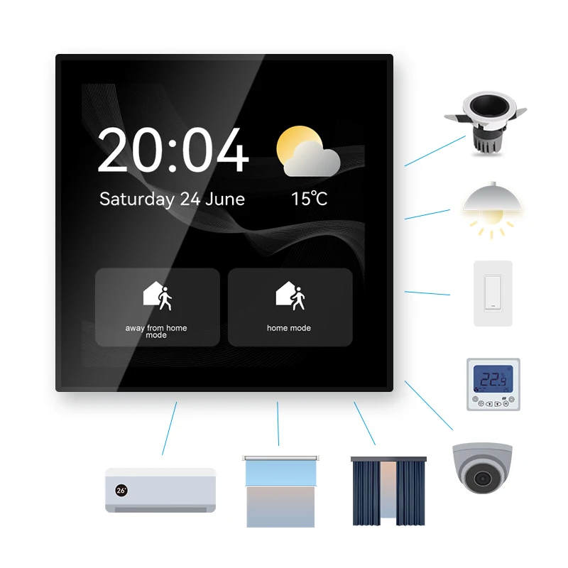 T8E New Design 4 Inch Zigbee Gateway     Smart Home Central Control Panel