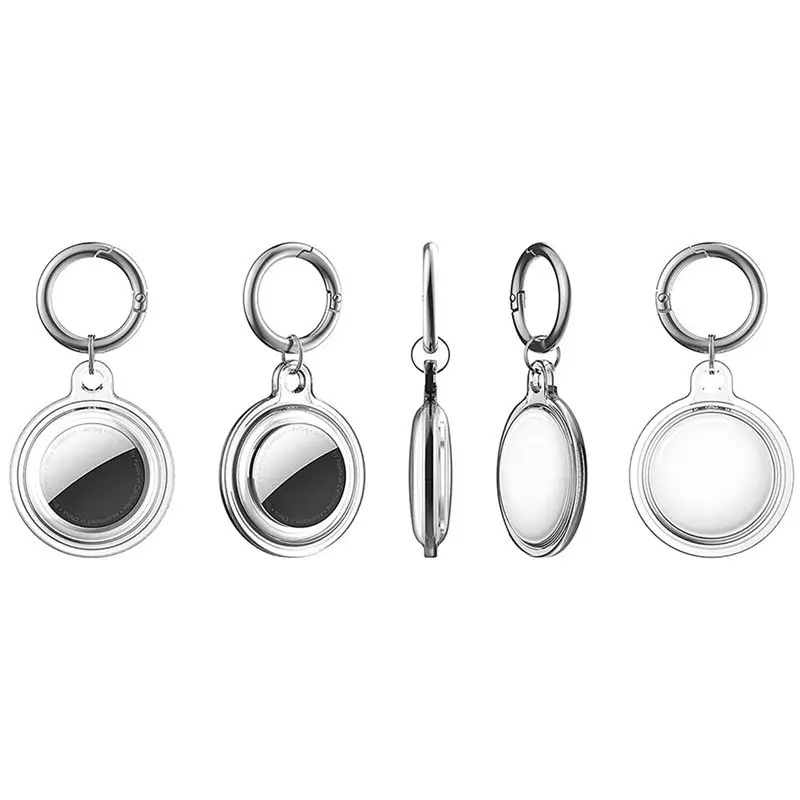 ABRI-8 Pack Protective Case For Airtag Silicone Keychain Compatible With Air Tag Holder With Key Ring