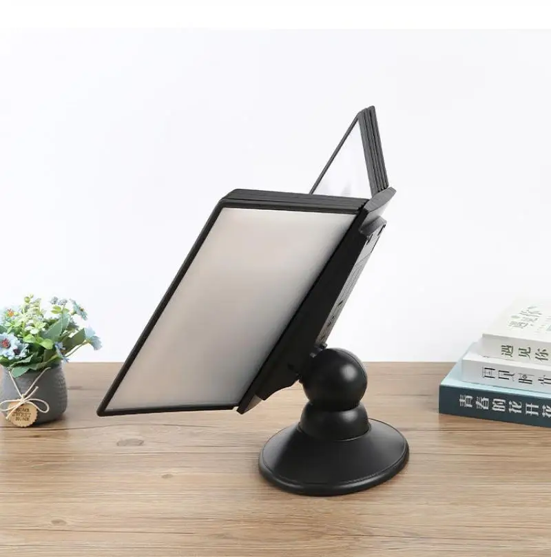 Table Top Page Turning File A4 Paper Display Stand 360 Degree Free Rotating Multi-Page File Rack for Hotel Company Restaurant