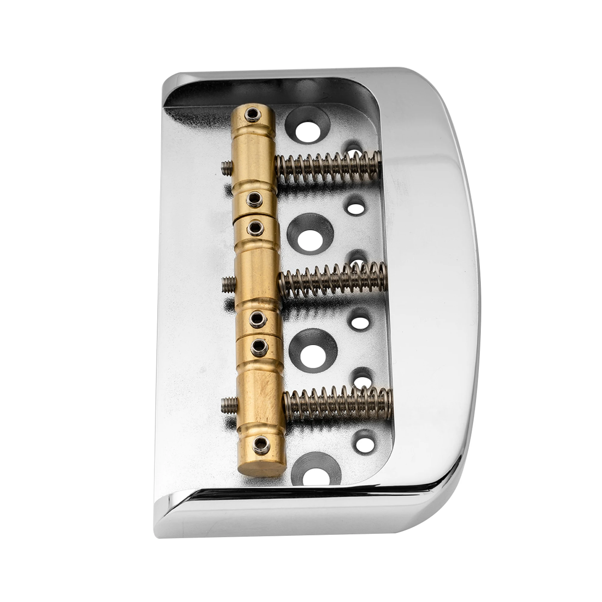 Musiclily Ultra Half Size String-through-body Vintage Tele Guitar Bridge with Solid Aluminum Alloy Plate and Brass 3-Saddle