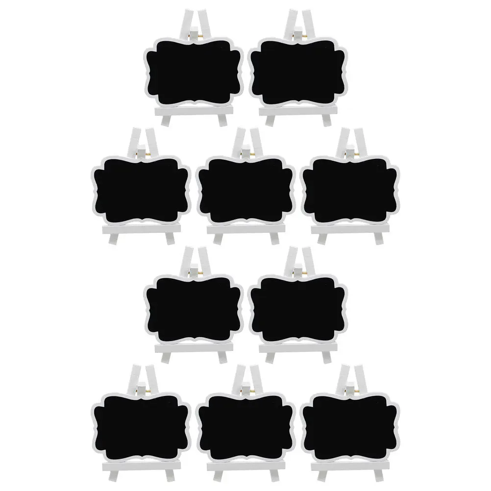 10Pcs Small Wooden Chalkboard Signs Mini Blackboard Reusable Tabletop Display Party Food Tags Catering Supplies