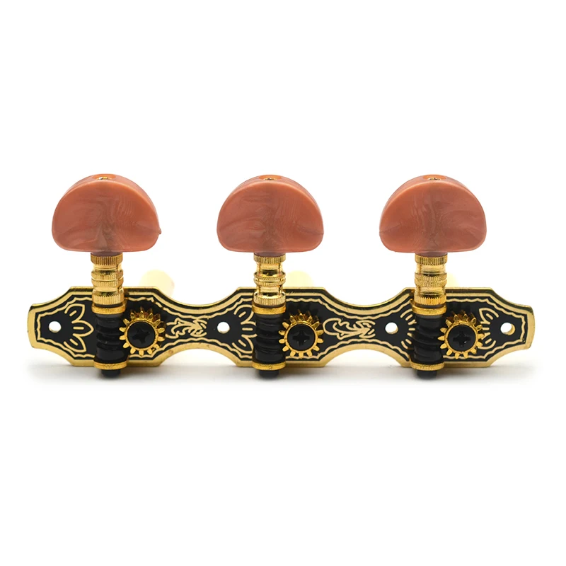 3+3 Set 113MM Guitar Tuners Machine Heads Tuning Keys String Pegs Semicircle Handle for Classical Guitar Gear Ratio 1:14