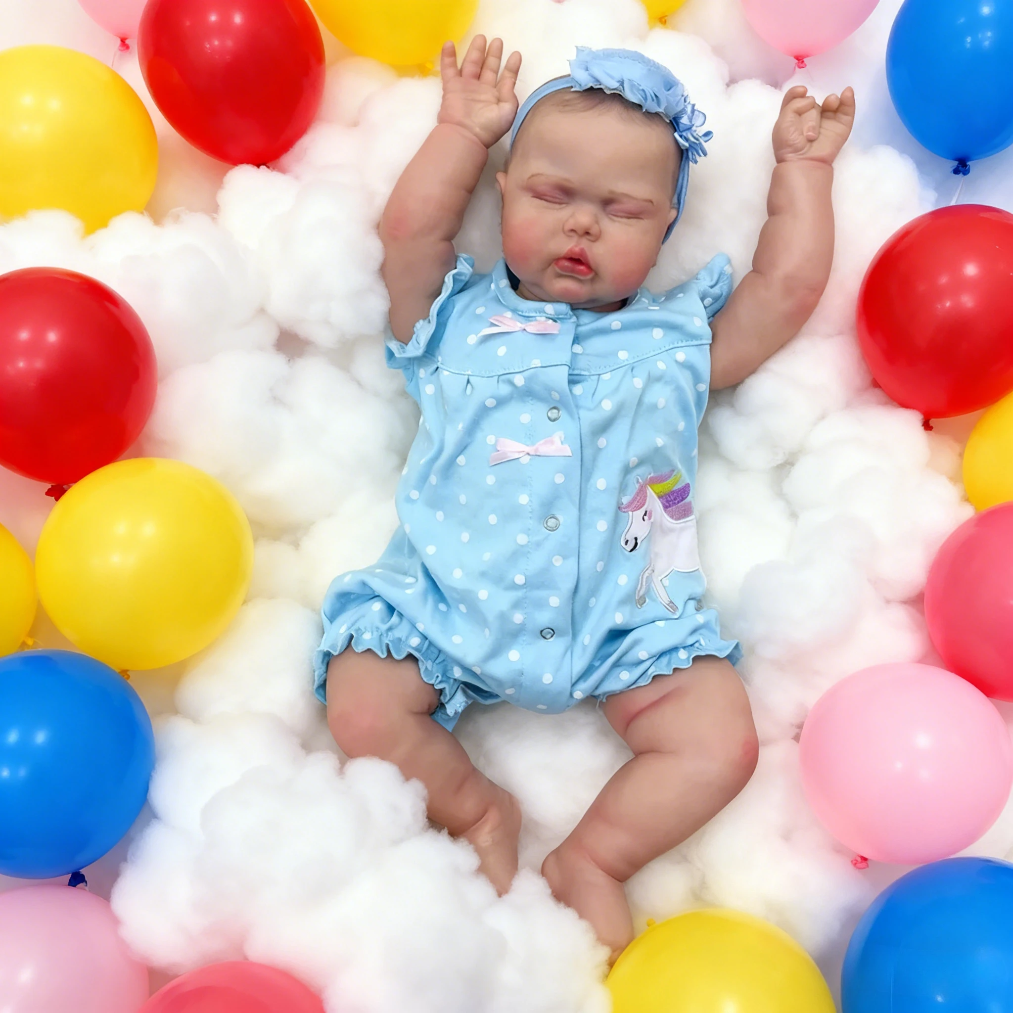 

60CM Lifelike Reborn Toddler Doll - Sleeping Pickle Soft Cloth Body Hand Painted Hair Cuddly Baby Doll