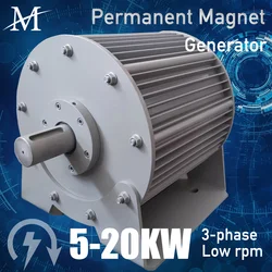 Low Speed 10KW 15KW 20KW 96V 120V 220V 380V Gearless Permanent Magnet Generator AC Alternators Use Wind Turbine Water Turbine