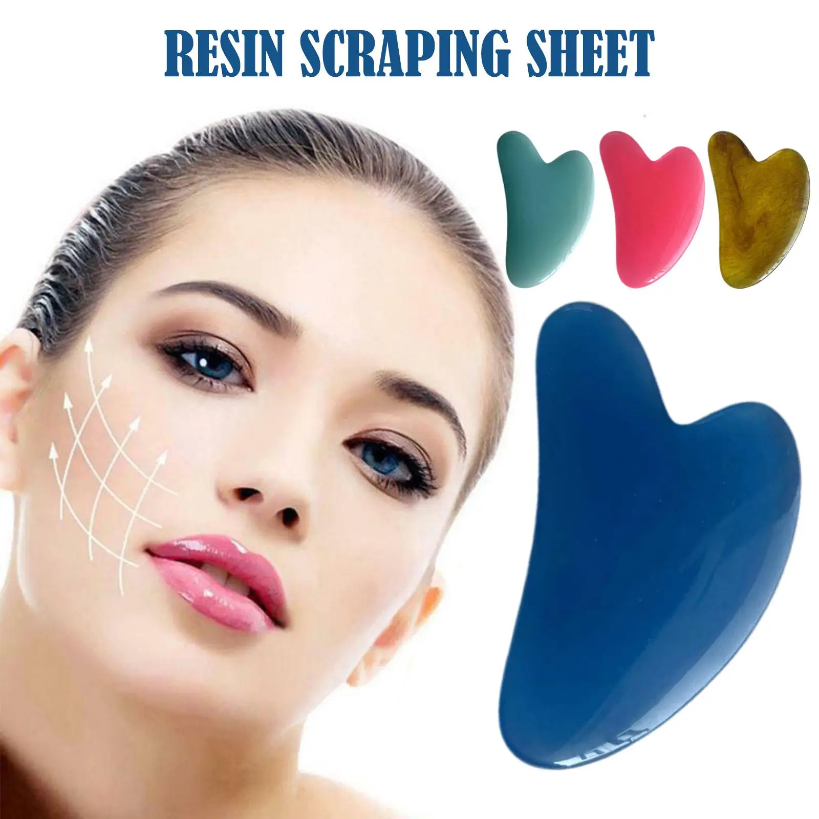 1pcs Resin Board Beeswax Heart-shape Scraping Face Massager Scraping Tools Beauty Salon Face Skin Sheet Care T4t0