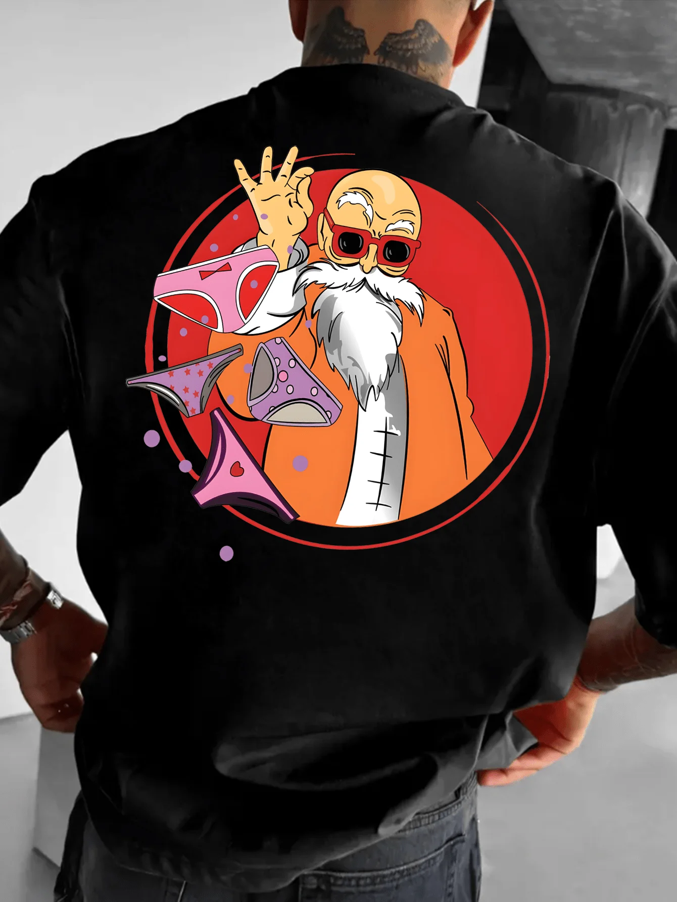 Dragon Ball Anime Master Roshi Summer T-Shirt Harajuku Men's Cotton Huge Fitness Vintage Street Women Casual Loose Short Sleeves