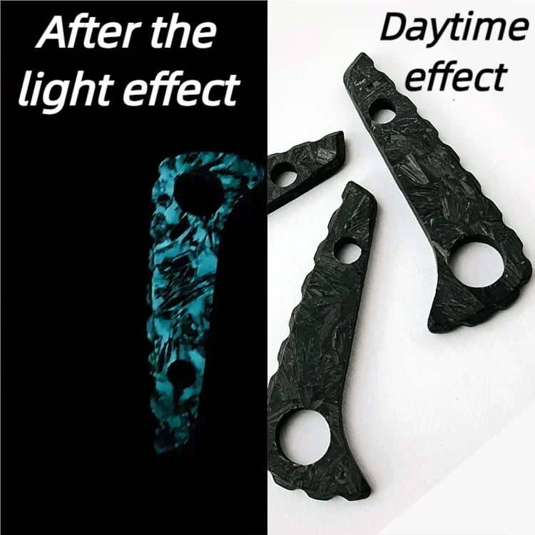 1/2Pcs Luminous Carbon Fiber Spacer for Spyderco C81 Knife, Portable DIY Blade Spine Backplate Accessories