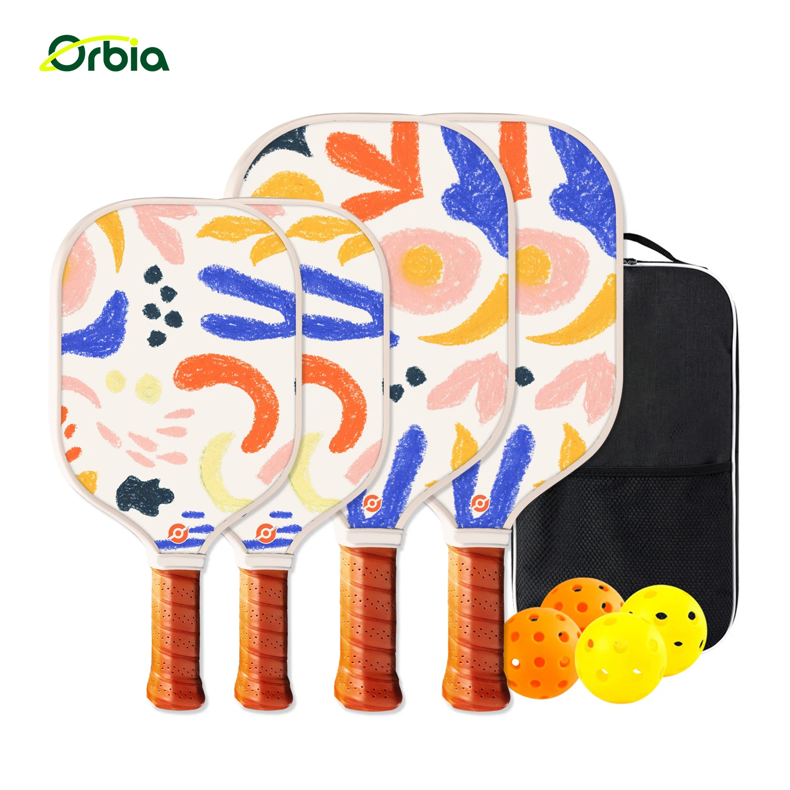 Orbia Sports For Family Outdoor Sports Pickleball Play Kid Adult Pickleball Paddle Glass Fiber PP Core Pickleball Paddle Set