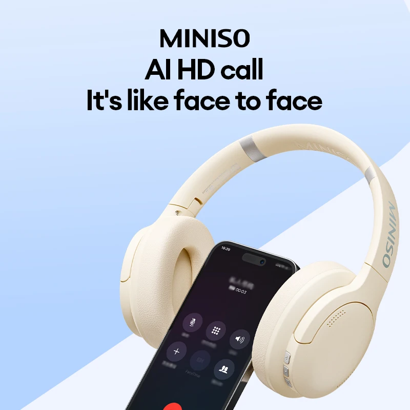 Miniso Mcd 01S Draadloze Bluetooth 5.3 Koptelefoon Outdoor Reizen Draagbare Opvouwbare Headset Hifi Geluid Lange Uithoudingsvermogen Oortelefoon